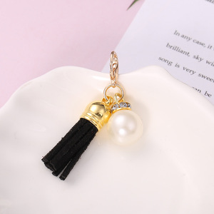 Porte-clés à pompon DIY 10 couleurs, pompons en perles tendance, pendentif en cuir pour porte-clés - Product Image 4