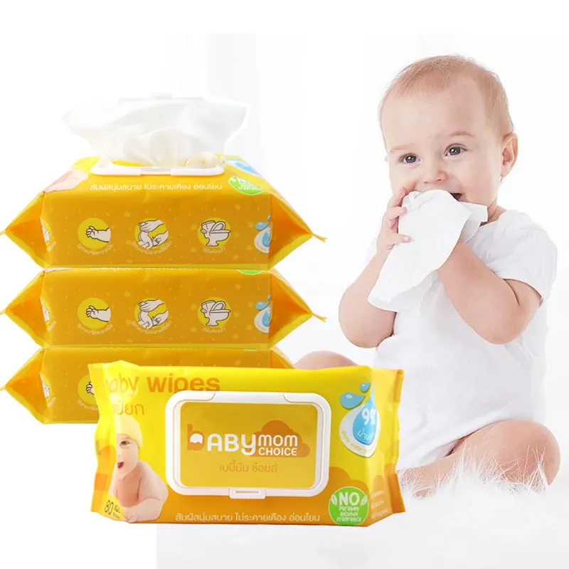 Lingettes de voyage écologiques personnalisées 99% pour bébé, soins doux, hypoallergéniques, unisexes