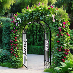 Arche de jardin en acier <span class=keywords><strong>tonnelle</strong></span> support de fleurs <span class=keywords><strong>pour</strong></span> diverses plantes grimpantes extérieur jardin pelouse arrière-cour pergola arche de fleurs - Product Image 3