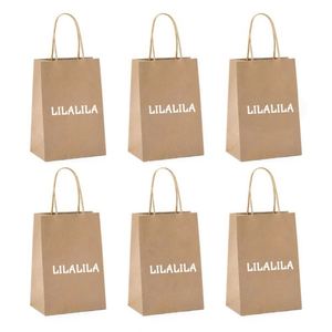 Sac cadeau en papier kraft blanc écologique recyclable de luxe personnalisable avec logo - Product Image 6