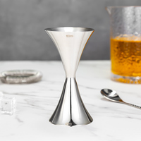 Jigger Incliné Hourglass 45ml 60ml Design Asymétrique en Acier Inoxydable 304 Tasse à Mesurer pour Bar Outil de Barman Logo Personnalisé OEM
