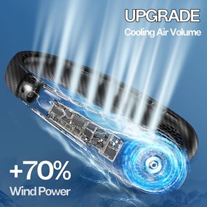 Ventilador de Cuello sin Aspas de Fibra de Carbono de Alta Calidad, Mini Ventilador Personal Recargable con Fuerte Succión para Uso en Exteriores en Verano - Product Image 3