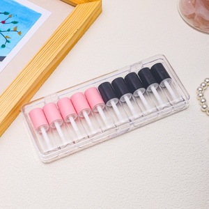 Tubos de Muestra de Brillo Labial de 3 ml, Color Rosa, PETG, con Pincel, Paquete de 10 Unidades, Caja de Embalaje Cosmético - Product Image 5