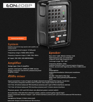 Haut-parleur amplifié portable professionnel Party Artifact pour JBN EON208P, idéal pour le karaoké en intérieur et en extérieur