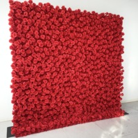H530 Rose en soie rouge, fleurs artificielles en soie enroulables, arrangement 3D pour toile de fond de scène, multicolore, pour demande en mariage et décoration de mariage