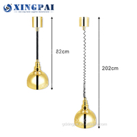 Lampe chauffante infrarouge XINGPAI pour buffet, en acier inoxydable doré, 150W, pour la conservation des aliments, fournitures pour restaurants et hôtels
