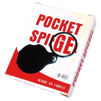 Loupe de poche pliable en cuir PU noir avec lentille optique 8X, lunettes grossissantes portables avec housse de protection en cuir