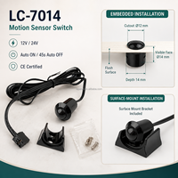 Détecteur de mouvement pour couloir et escalier 12V 24V PIR, contrôle centralisé pour bande LED, éclairage de nuit pour armoires et meubles LC-7014-21