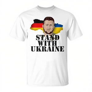 Camiseta sin Mangas Promocional de Alta Calidad con la Frase 'Alemania Apoya a Ucrania' y la Imagen de Volodymyr Zelenskyy - Product Image 2