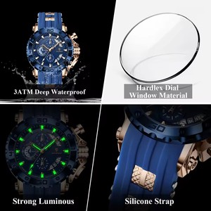 Reloj de Hombre de Lujo Original POEDAGAR, Cronógrafo, Resistente al Agua, Luminoso, Deportivo, con Calendario, Correa de Silicona, Reloj de Cuarzo para Hombre - Product Image 6
