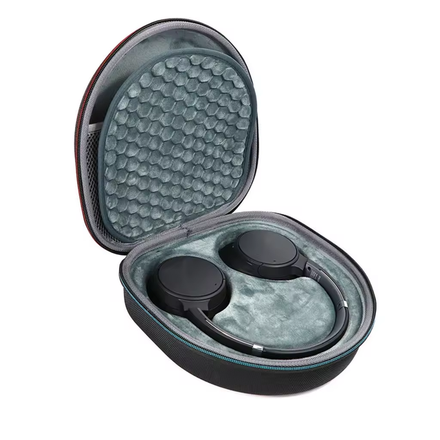 High Quality Shockproof Waterproof Large Custom EVA Black Hard Shell Wireless Headphone Storage Cases