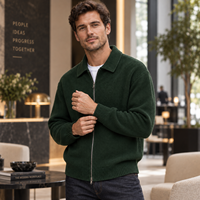 Cardigan en maille à col polo zippé pour homme, pull décontracté à manches longues, veste en tricot, logo personnalisé, OEM ODM, vente en gros d'usine