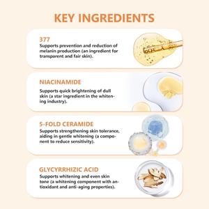 Crème hydratante éclaircissante Symwhite 377 Dark Spot Niacinamide, gel éclatant blanchissant, crème visage jour et nuit à la céramide - Product Image 5