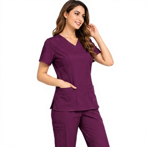 Uniforme Médico para Mujer, Corte Ajustado, Elástico en 4 Direcciones, Cuello en V, para Doctoras, Enfermeras, Hospital, Ropa de Trabajo Quirúrgica, Conjunto de Uniforme Quirúrgico, Superventas - Product Image 4