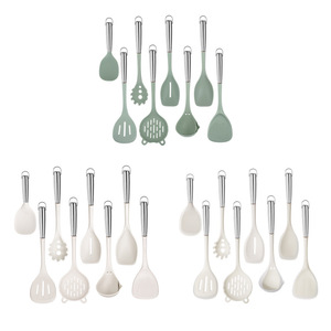 Silicone Kitchen Utensil Set 7Pcs Stainless Steel Handle Heat Resistant Non Stick Spatulas <b>Cooking</b> Spoons For Home Use - Product Image 5