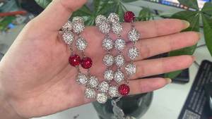 <span class=keywords><strong>Fancy</strong></span> Day Strass Perlen Pave Disco Ball Ton Perlen Halskette Shinny Polymer Clay Katholik Unserer Lieben Frau Guadalupe Gebet Rosenkranz - Product Image 5