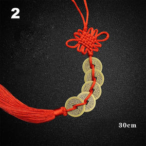 Pingente de moeda em bronze pura de borla, faça você mesmo, decoração de moeda de cobre pura, laço auspicioso, pingente de carro, moeda - Product Image 3