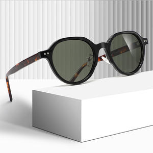 Lunettes de soleil rondes TR90 noires polarisées UV400 unisexe pour la mode, les voyages et la conduite, protection solaire transfrontalière - Product Image 2