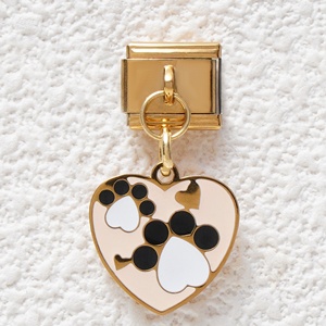 Bracelet à breloques italiennes en or, en acier inoxydable étanche de haute qualité, avec pendentif mignon en forme d'animal (chien) - Product Image 5