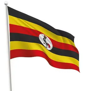 Flagnshow high end printed 3x5 ft 90x150cm ugandanational flying Uganda flag 100% Polyester