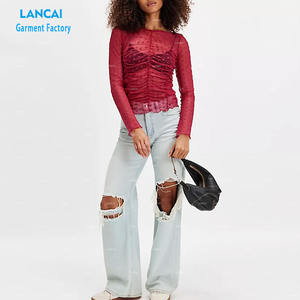 Custom Fashion <b>Mesh</b> <b>Tops</b> for Elegant Puff Sleeve Women Printing Shirt for Womens Fall <b>Tops</b> Shirts - Product Image 1