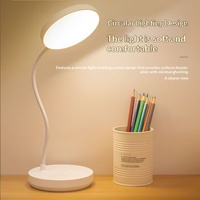 Pour l'étude, avec support de téléphone, 360 °   Lampe de lecture réglable, gradation progressive, lampe de bureau LED rechargeable pour la protection des yeux