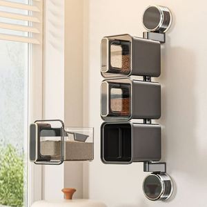 Organizador de Especias de Pared con Ventosa para Cocina, Diseño Moderno de Múltiples Niveles, Estante de Almacenamiento que Ahorra Espacio para Uso Doméstico - Product Image 3