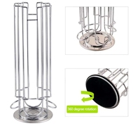 Kingze 24 capsules en acier inoxydable porte-dosette de café distributeur portable organisateur de stockage de cuisine pour capsules de café