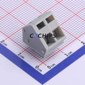 XY111B-5.08-2P Spring Terminal Block Through hole Component (THT),P=5.08mm Connector 1x2P 5.08mm Gray 2P - Product Image 1
