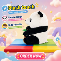 Peluche Panda Brodée Personnalisée 100% Polyester Noir Blanc Panda 18/24 Pouce Cadeau Soulagement du Stress Remplissage PP Coton