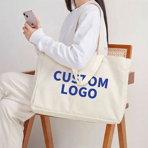 Sac fourre-tout en toile de qualité supérieure avec motif unique, poche et fermeture éclair – Vente en gros - Product Image 1