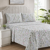 Ensemble de literie 3 pièces en microfibre douce et durable, drap plat avec taies d'oreiller, lavable, textile de maison pour toutes les saisons