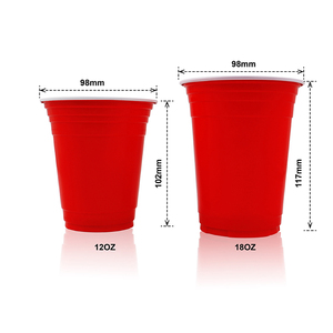 Đóng Gói Nhà máy sản xuất bán buôn 16 oz dùng một lần PP nhựa đôi tường chịu nhiệt Đảng bia <span class=keywords><strong>Pong</strong></span> ly biểu tượng tùy chỉnh in ấn - Product Image 3