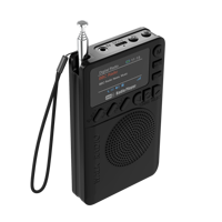 Radio numérique portable DAB+ FM avec batterie rechargeable, haut-parleur intégré, écran LED pour lecteur MP3 et affichage de l'heure