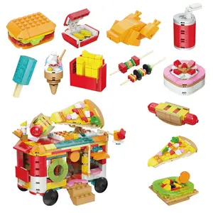 Offre Spéciale série alimentaire 12 pièces combiner dans un camion de nourriture bricolage bloc de construction jouets Surprise Twister Capsules brique jouets pour enfants