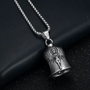 Colgante de campana punk de acero de titanio yunnique con alas de ángel y diseño de calavera para motocicleta o como regalo para mascotas - Product Image 3