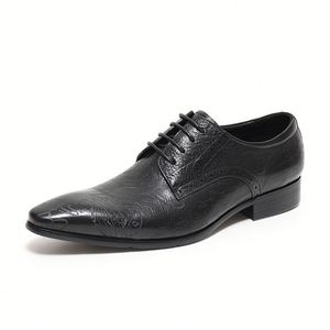 Chaussures pour hommes 2026 haut de gamme en cuir de vachette multicouche, à bout carré, légères, antidérapantes, respirantes, de haute qualité, grande taille, à lacets - Product Image 6