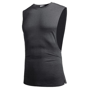 Customized <strong>Men</strong> Workout Tank Top Gym Bodybuilding <strong>Sleeveless</strong> Muscle Large Arm Holes Woven Quick Dry Spandex/Cotton Prevent <strong>Tshirt</strong> - Product Image 4