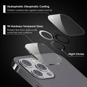 Protection d'écran en verre trempé de haute qualité ND 2.5D HD transparente, lot de 3, impression soyeuse, protection d'écran pour objectif d'appareil photo pour iPhone 15 14 - Product Image 4