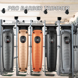 Tondeuse à <span class=keywords><strong>barbe</strong></span> électrique professionnelle pour barbier, lame en acier inoxydable, rechargeable par USB, sans fil, contrôlée par application, longue autonomie, anglais - Product Image 2