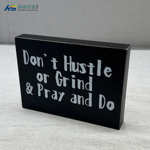 Segno decorativo in legno scatola di legno segno di arredamento scrivania <span class=keywords><strong>non</strong></span> si agitano o macinare e pregare e <span class=keywords><strong>fare</strong></span> - Product Image 1