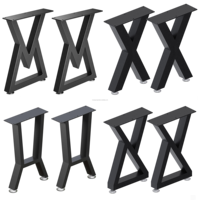 Pieds de table rectangulaires modernes, pieds de table en acier, pieds de table en fonte, pieds de table plats en métal acier