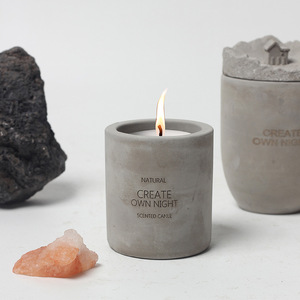 AIKUN Nordic Luxury Einzigartige geprägte runde Sojabohnen wachs Duft Aroma Aroma therapie Duft Soja Wachs Zement Beton Grau Kerze - Product Image 3