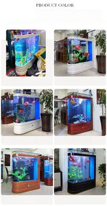 Gebogen Hoek Ovaal Ultra Wit Glas Luxe <span class=keywords><strong>Aquarium</strong></span> Met Ultra Stille Schoon Water Systeem Voor Woonkamer <span class=keywords><strong>Aquarium</strong></span> - Product Image 6