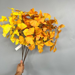 MSH Naranja, Hoja de Ginkgo Artificial Más Vendida, <span class=keywords><strong>Arreglos</strong></span> Florales de Alta Gama - Product Image 3