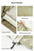 Grand sac de couchage rectangulaire en duvet, double fermeture éclair, pour deux personnes, sac de camping chaud pour l'hiver