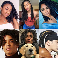 Vente en gros de cheveux humains brésiliens Dread Loc Extensions 10A Grade Trame unique Dreadlock Puffs Locs courtes et longues pour femmes et hommes