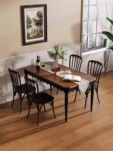 Nuevo Juego de Mesa de Comedor de Madera Maciza Estilo Americano con 4 Sillas Windsor Negras para el Hogar, Cocina, Comedor - Product Image 3