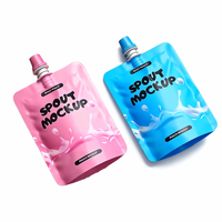Emballage liquide personnalisé, sachet en plastique pour boissons, bec verseur large, emballage de fruits, sachets debout avec bec verseur