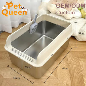 Jumbo Tamanho Metal Cat <span class=keywords><strong>Litter</strong></span> <span class=keywords><strong>Box</strong></span> Com Lados Altos Anti Scatter Design Não Absorvente Superfície Chew Proof para Grandes Gatos Multi Pet - Product Image 4